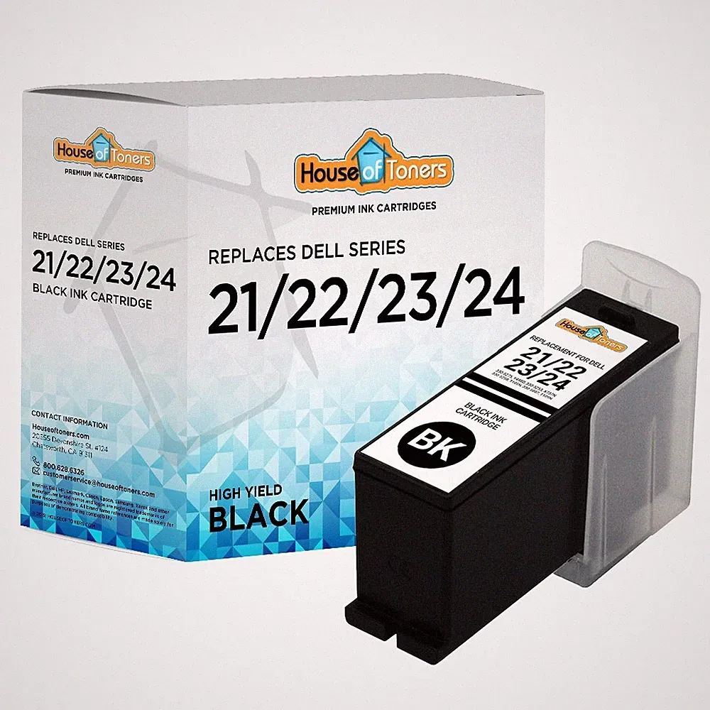 1PK Series 21 22 23 24 Black Ink Cartridge for Dell All-in-One Printers