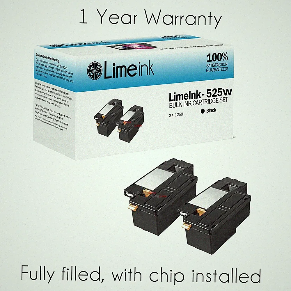 2 Black 525W Toner Cartridge For Dell Laser E525W E525DW 525 E525 Printer H3M8P