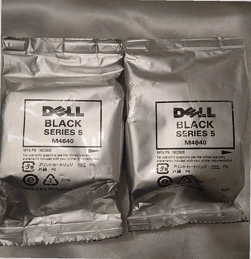 2-Dell Series 5 M4640 BLACK noir negro Ink Jet Cartridge Printer 922 924 942 944