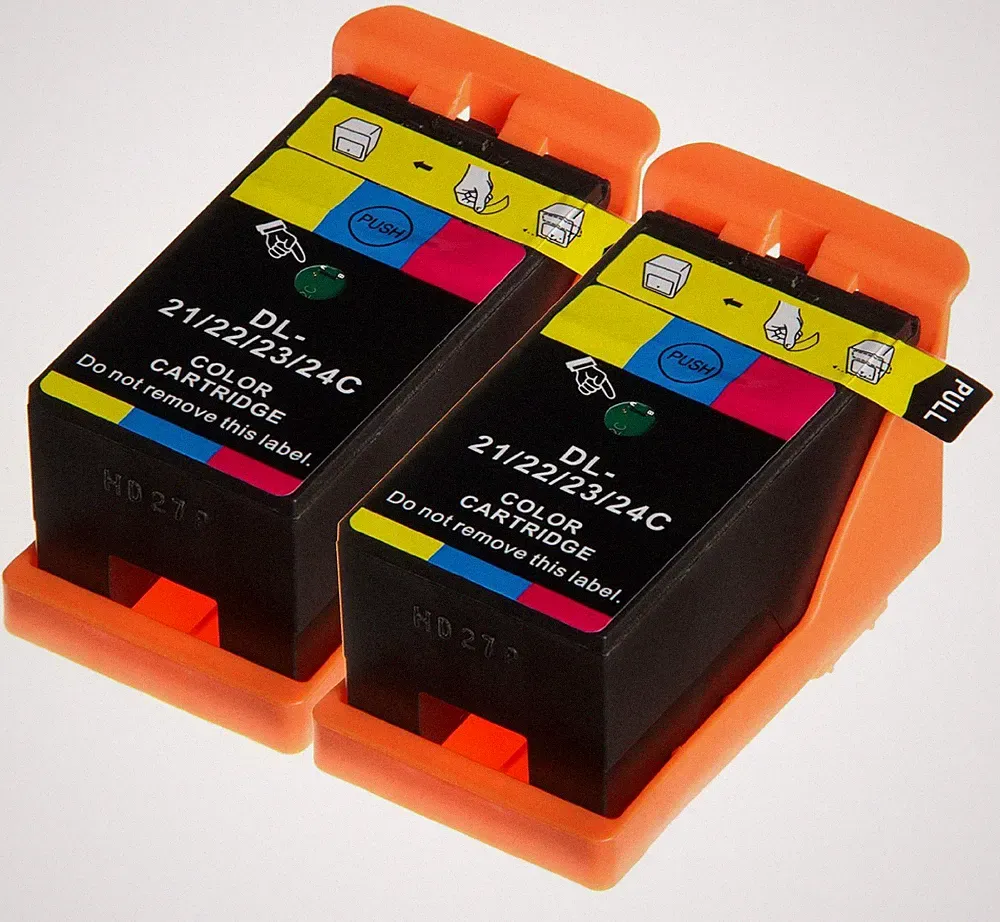 2PK Series 21 22 23 24 Color Ink Cartridges for Dell V313w V715w Printer