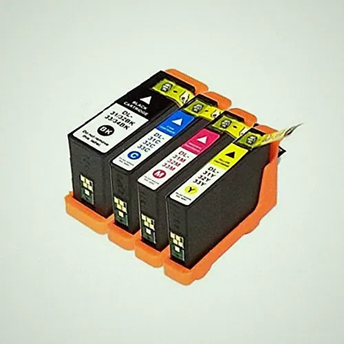 4 PACK (BK C M Y) Ink Cartridges Replacement For Dell 31 32 33 34 (With Chip)