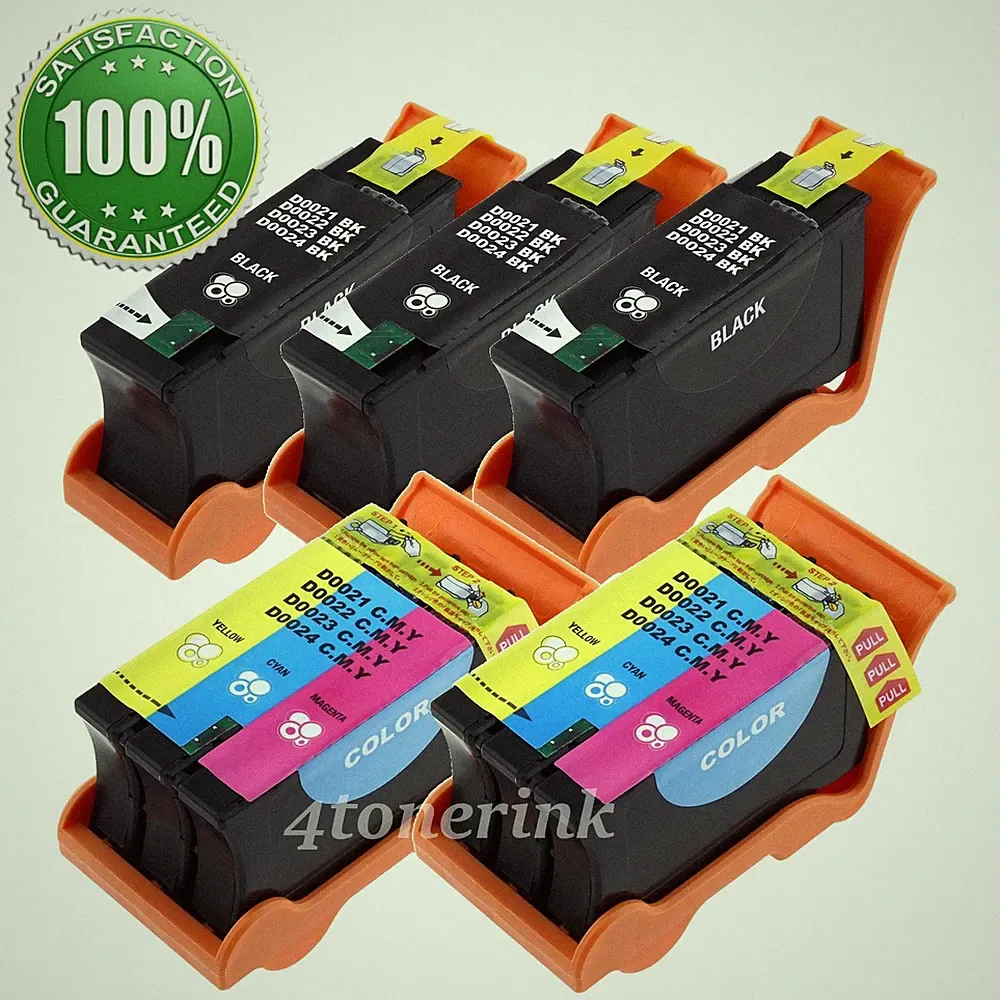 5pk Series 21/22/23/24 Ink Cartridges Black/Color for Dell V515w V313w V313