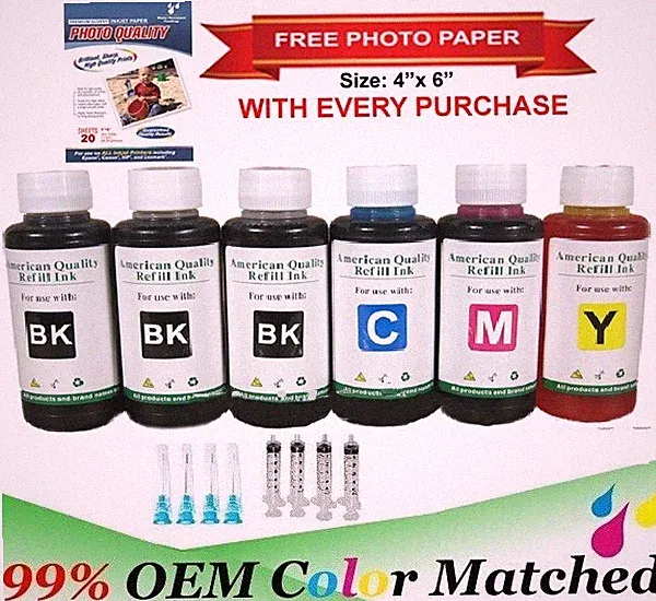 600ml refill ink kit for HP Canon Brother Dell and ALL Others Printers Xtr black