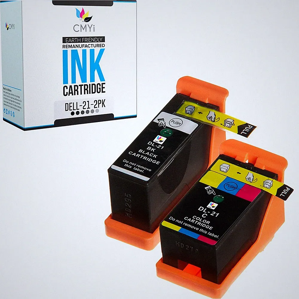 Compatible Black Color Ink Cartridges Lot fits Dell Series 21 Photo All-in-One