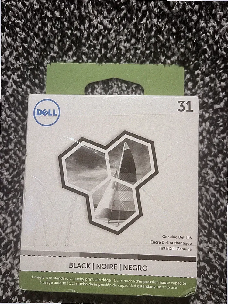 Dell 31 Black Ink Cartridge OEM. Printer Models V525w, V725w. 200 Pages.