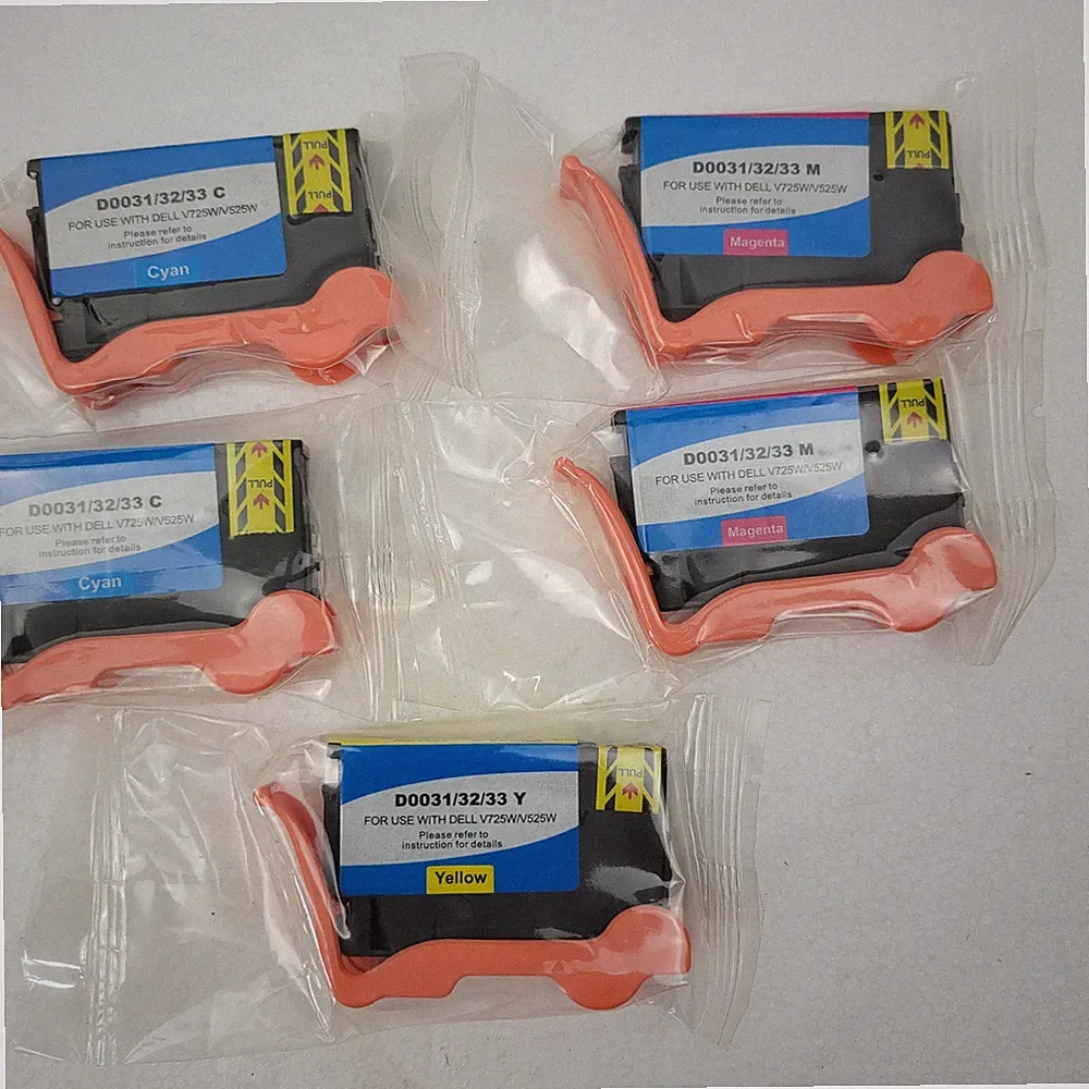 Dell Compatible Lot of 5 Ink Cartridges DL-31/32/33 C 2 Magenta,1 yellow,& 2Cyan