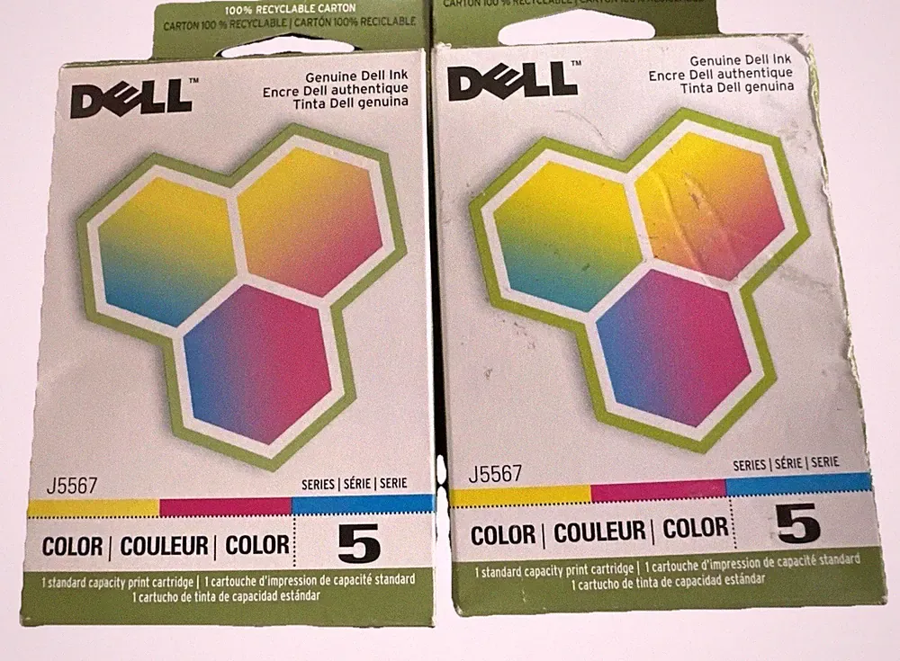 Dell Series 5 Color Ink Cartridges J5567 Genuine OEM Printer Ink Lot Of 2