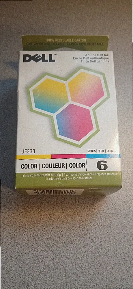 Genuine Dell Color Inkjet Ink Cartridge, JF333 Serie 6 18C1790, Authentic OEM