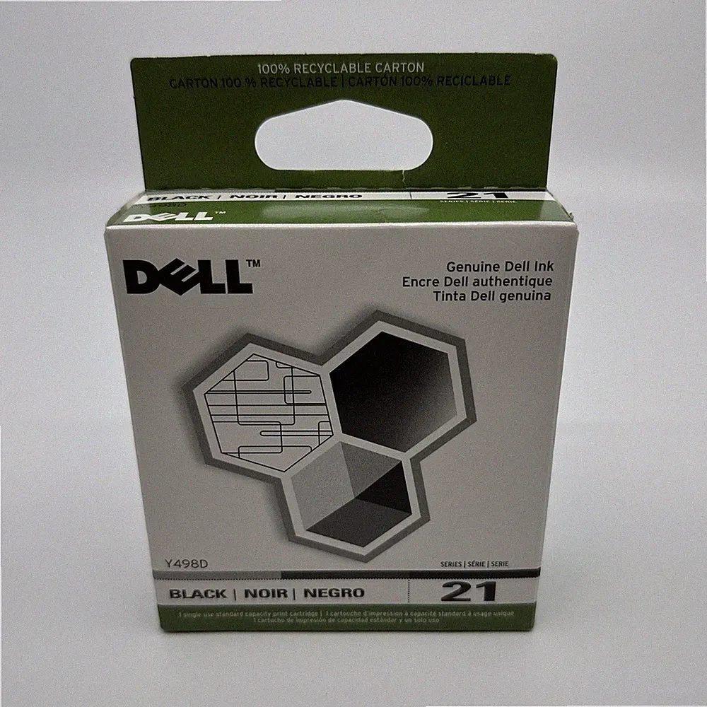 Genuine Dell Printer Ink Cartridge Black 21 Series, New Sealed Box Y498D