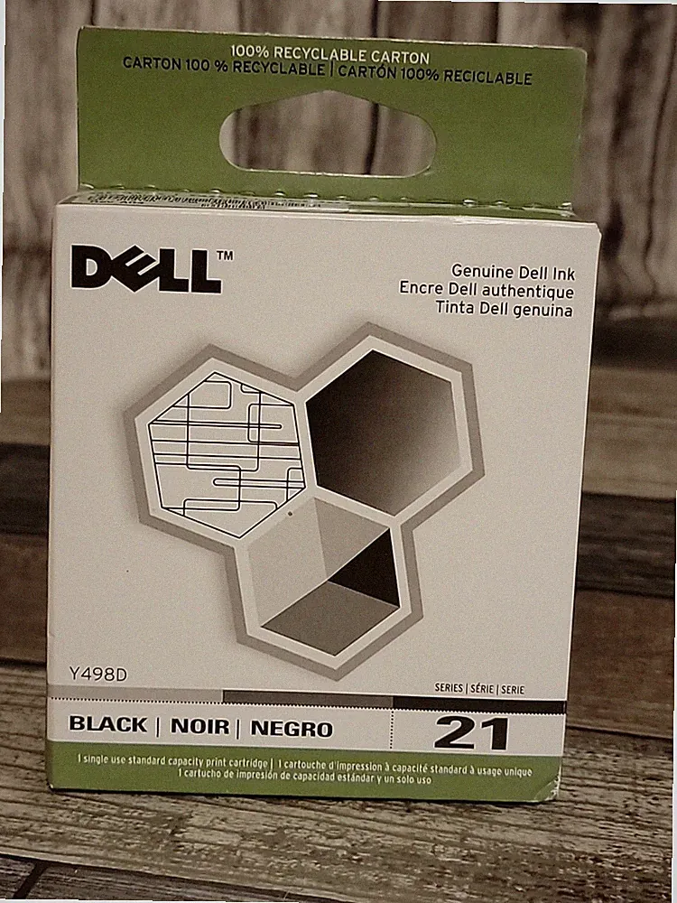 Genuine OEM Dell Printer Ink Cartridge Black 21 Series Y498D New In Box