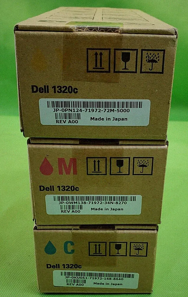 *LOT OF 3* Dell Printer Ink Cartridges OEM (1320c) YELLOW CYAN MAGENTA**NEW**