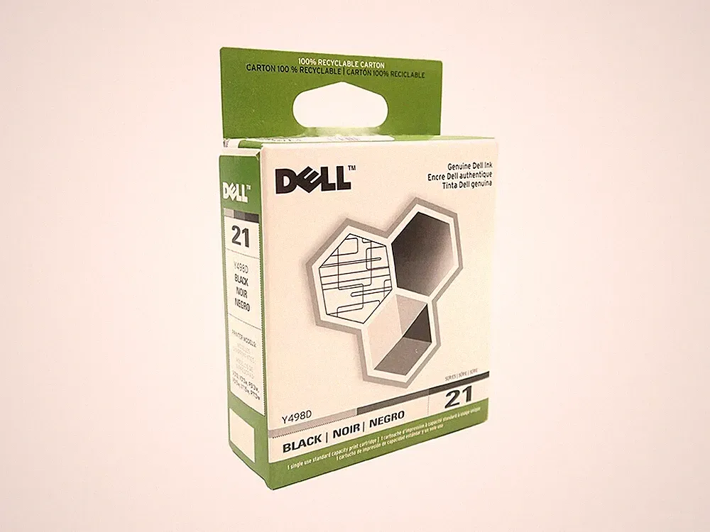 NEW Dell Printer Ink Black 21 Genuine Sealed Box Y498D V313 V313W P513W V515W