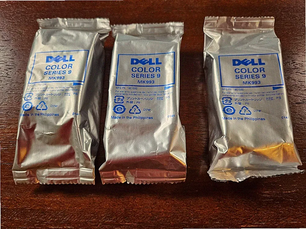 New Genuine DELL Color Ink Cartridge MK993 Series 9 for 926 V305 V305w Lot of 3