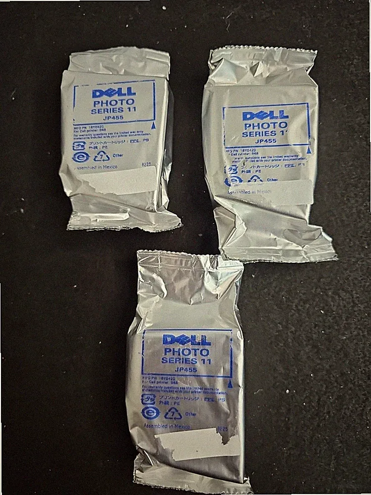 NEW!!! GENUINE Three Dell Series 11 Photo Color Ink Cartridges (Dell JP455)