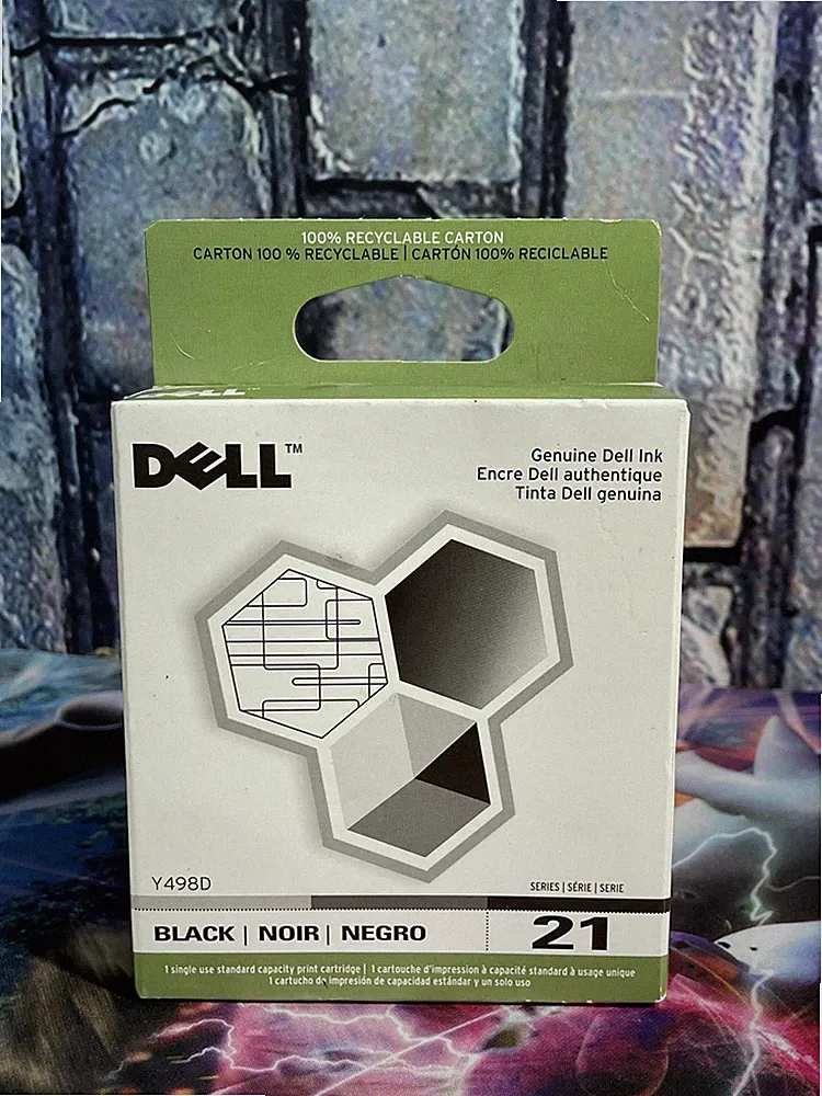 New NIB Genuine Dell Printer Ink Cartridge Black 21 Series Sealed Box Y498D
