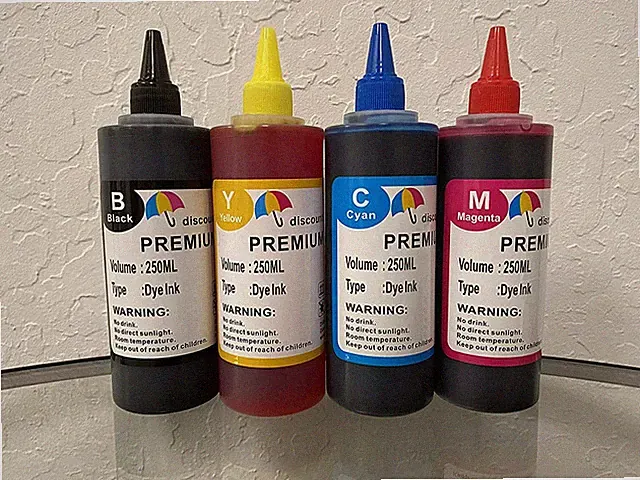 UNIVERSAL refill refillable INK BOTTLES kit for HP Lexmark Dell Canon 4X250ml
